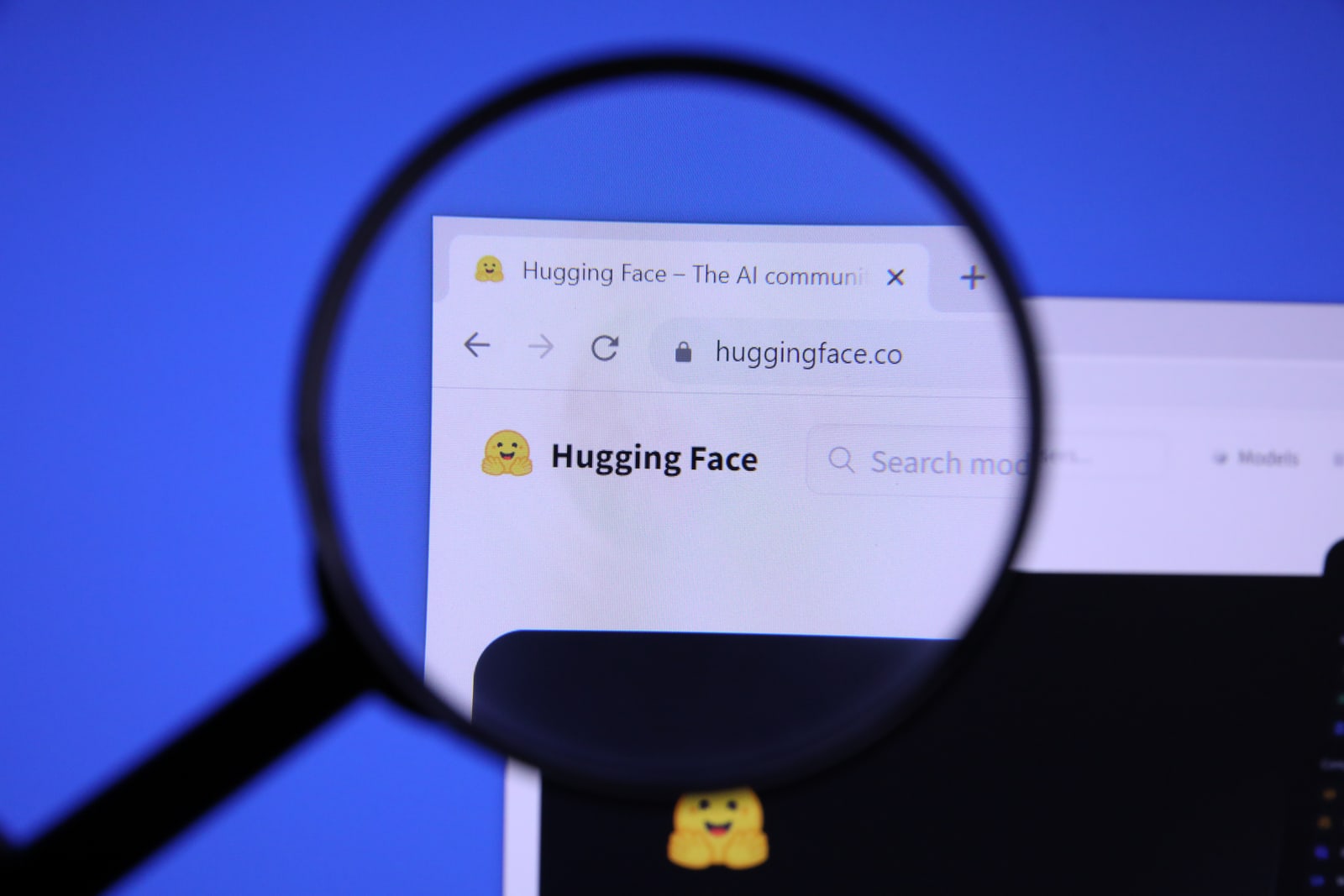 Archive photograph of the Hugging Face website, August 2023.