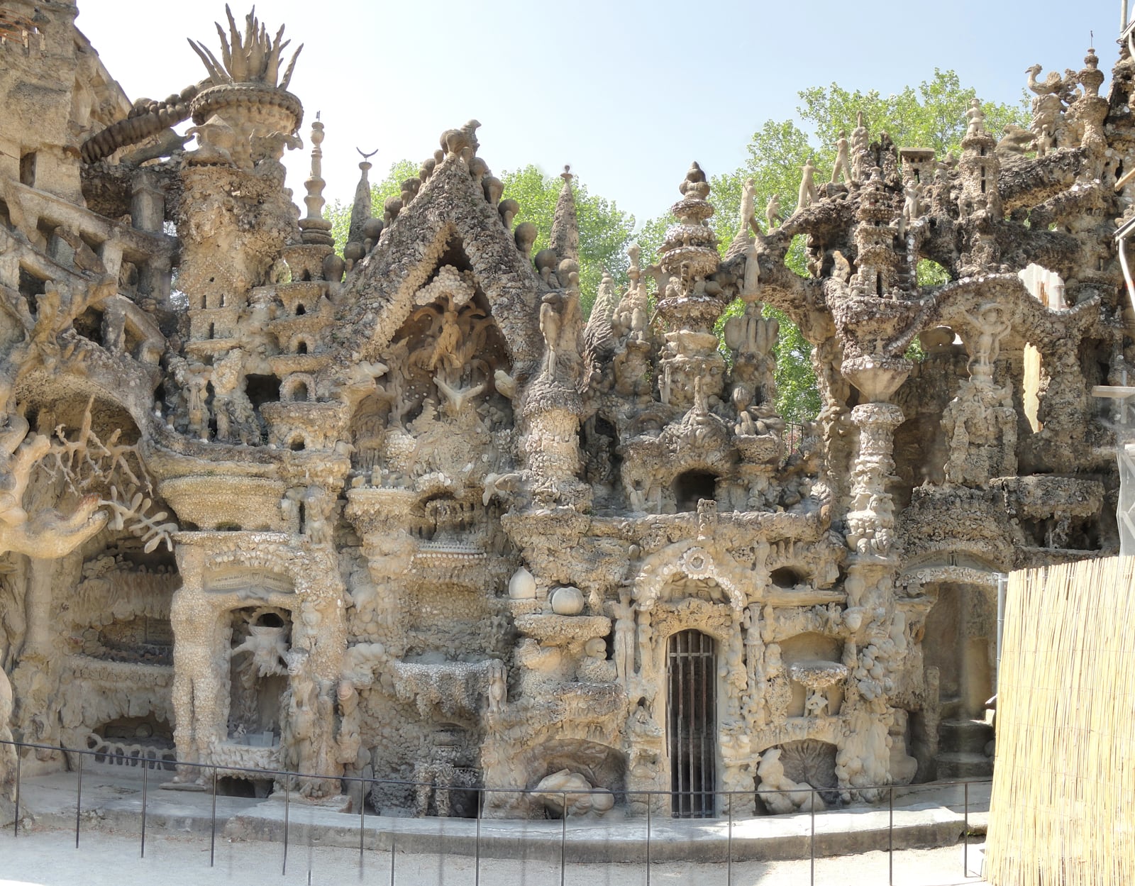 East facade of the Palais idéal, photographed in 2011; a stitched photographic panorama.